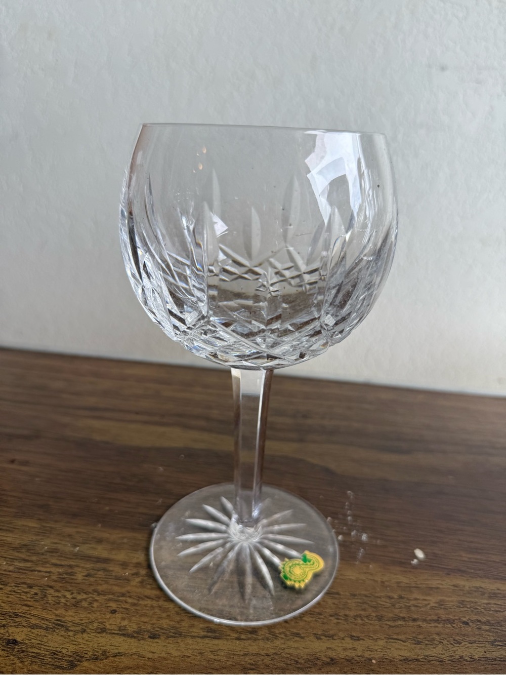 Cut Crystal Wine Goblet - Clear Stemmed Glass